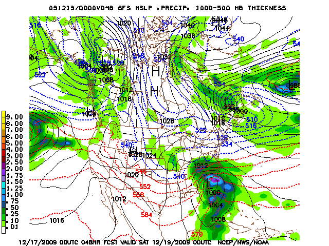 image of MSLP 1000 - 500mb