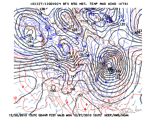 image of 850mb Temp, Ht