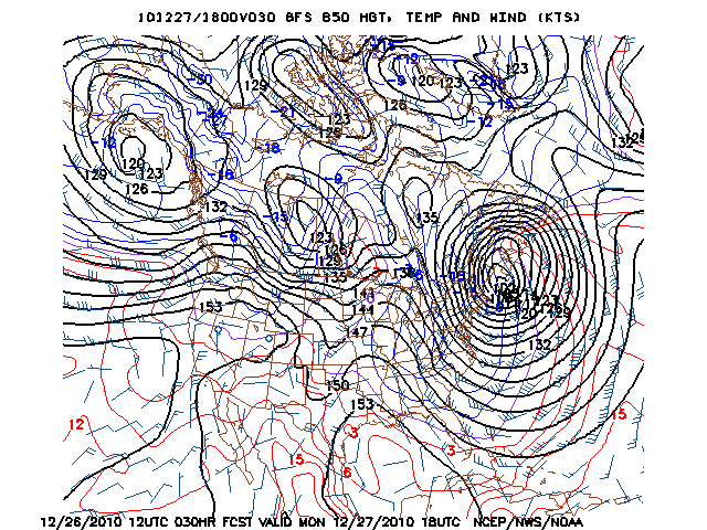 image of 850mb Temp, Ht