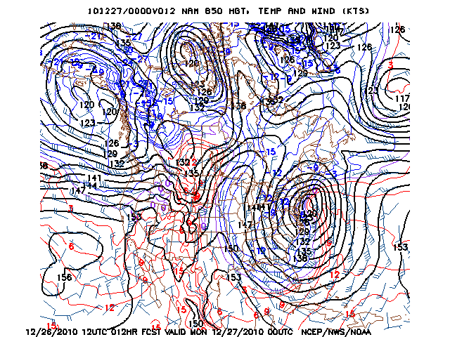 image of 850mb Temp, Ht