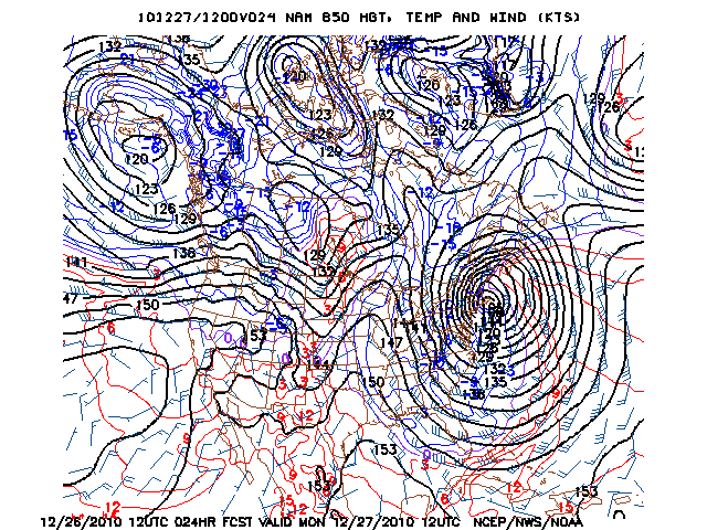 image of 850mb Temp, Ht