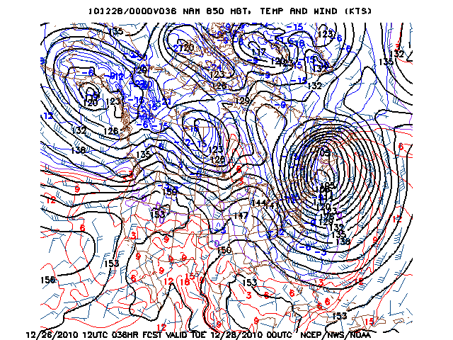 image of 850mb Temp, Ht