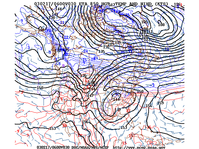 image of 850mb Temp, Ht