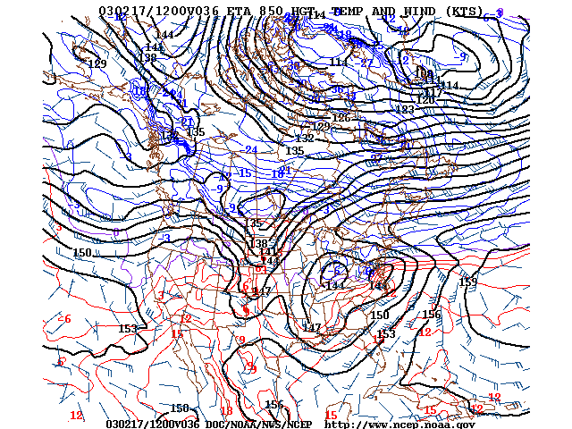 image of 850mb Temp, Ht