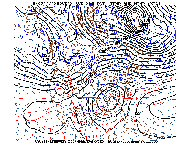 image of 850mb Temp, Ht