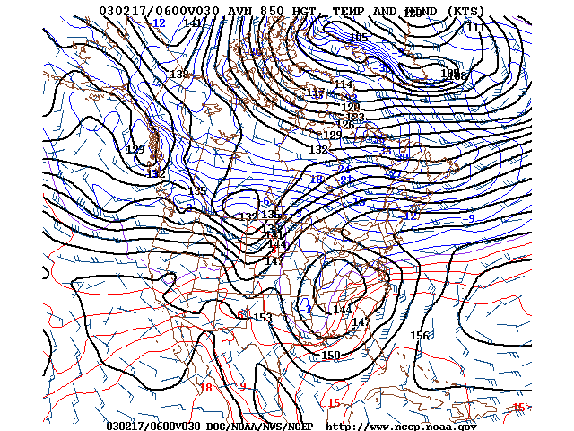 image of 850mb Temp, Ht