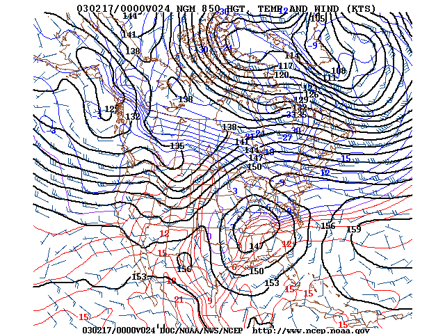 image of 850mb Temp, Ht