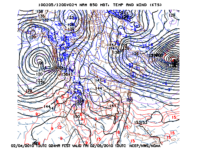 image of 850mb Temp, Ht