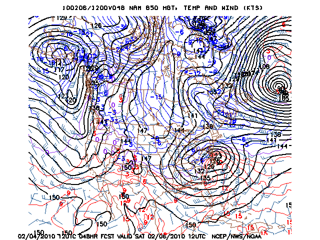 image of 850mb Temp, Ht