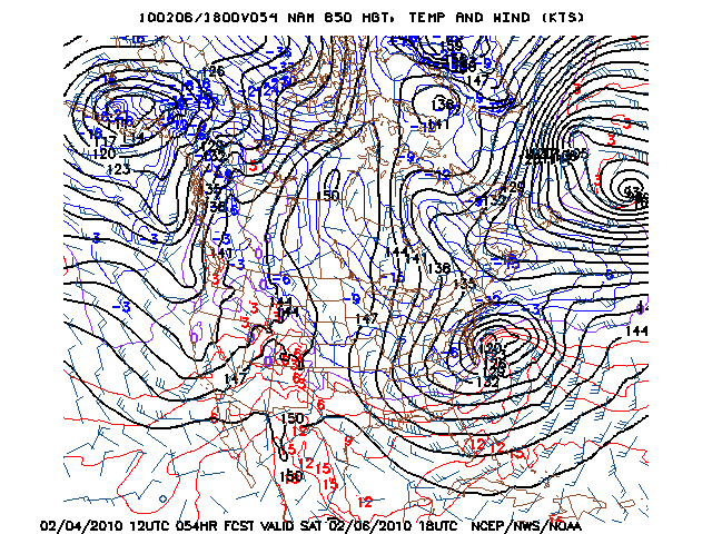 image of 850mb Temp, Ht