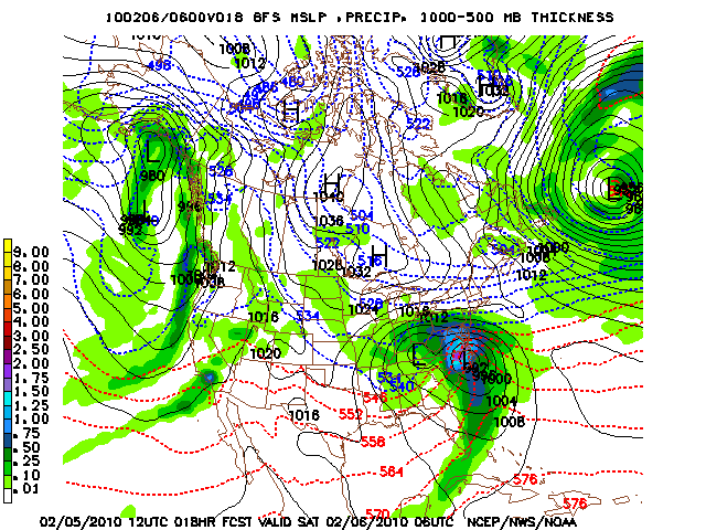 image of MSLP 1000 - 500mb