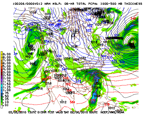 image of MSLP 1000 - 500mb