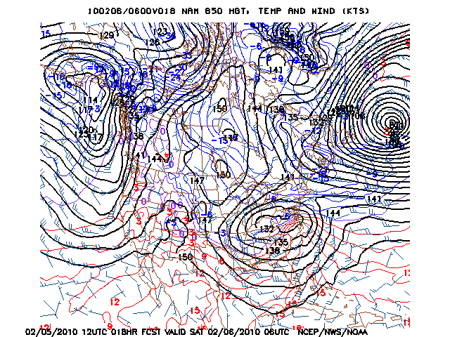 image of 850mb Temp, Ht