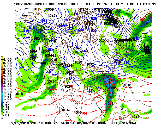 image of MSLP 1000 - 500mb