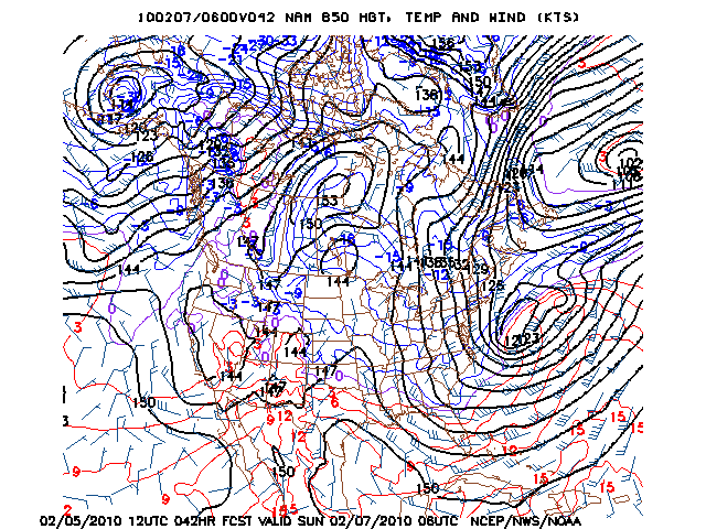 image of 850mb Temp, Ht