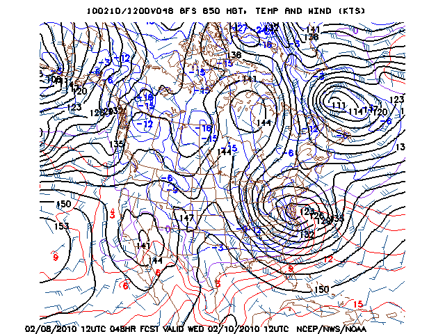 image of 850mb Temp, Ht