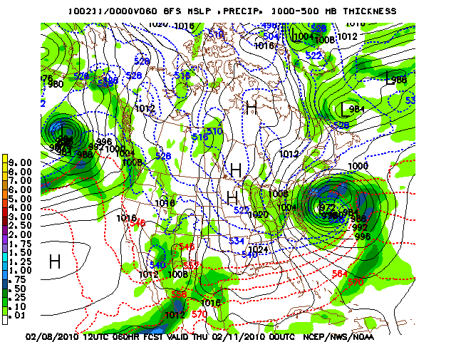 image of MSLP 1000 - 500mb