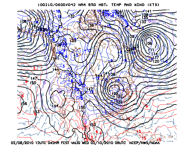 image of 850mb Temp, Ht