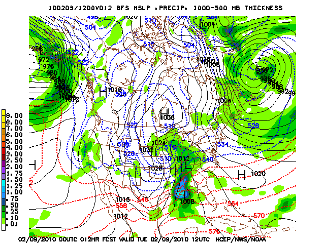 image of MSLP 1000 - 500mb