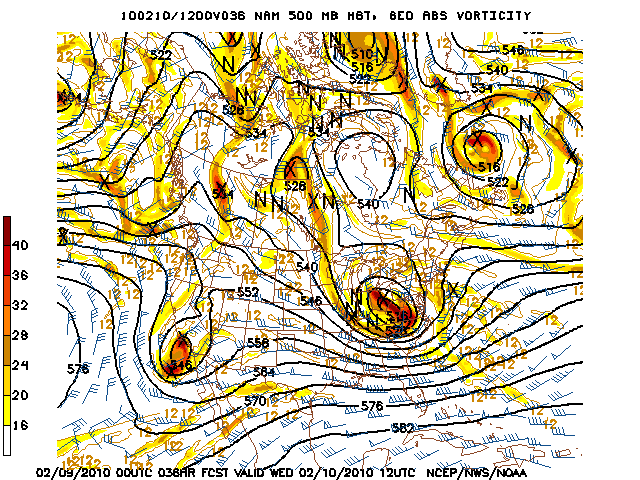 image of 500mb Vort, Ht