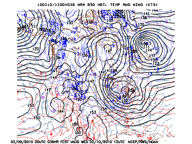 image of 850mb Temp, Ht