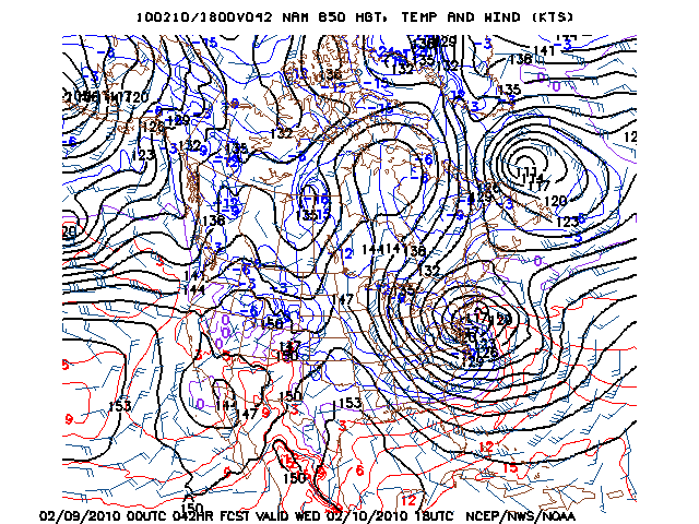 image of 850mb Temp, Ht