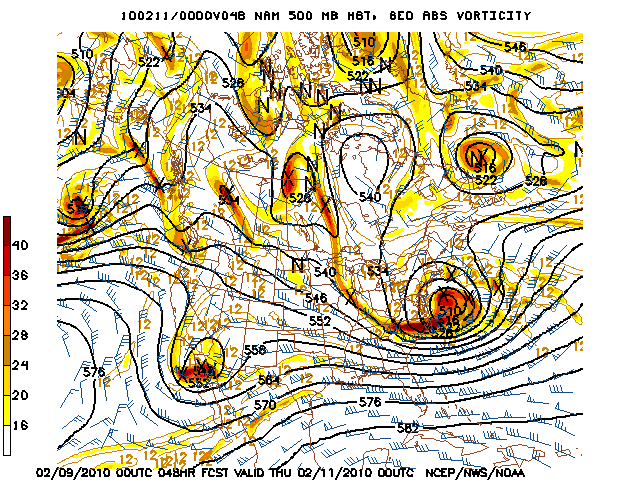 image of 500mb Vort, Ht