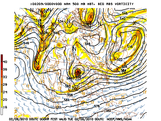 image of 500mb Vort, Ht